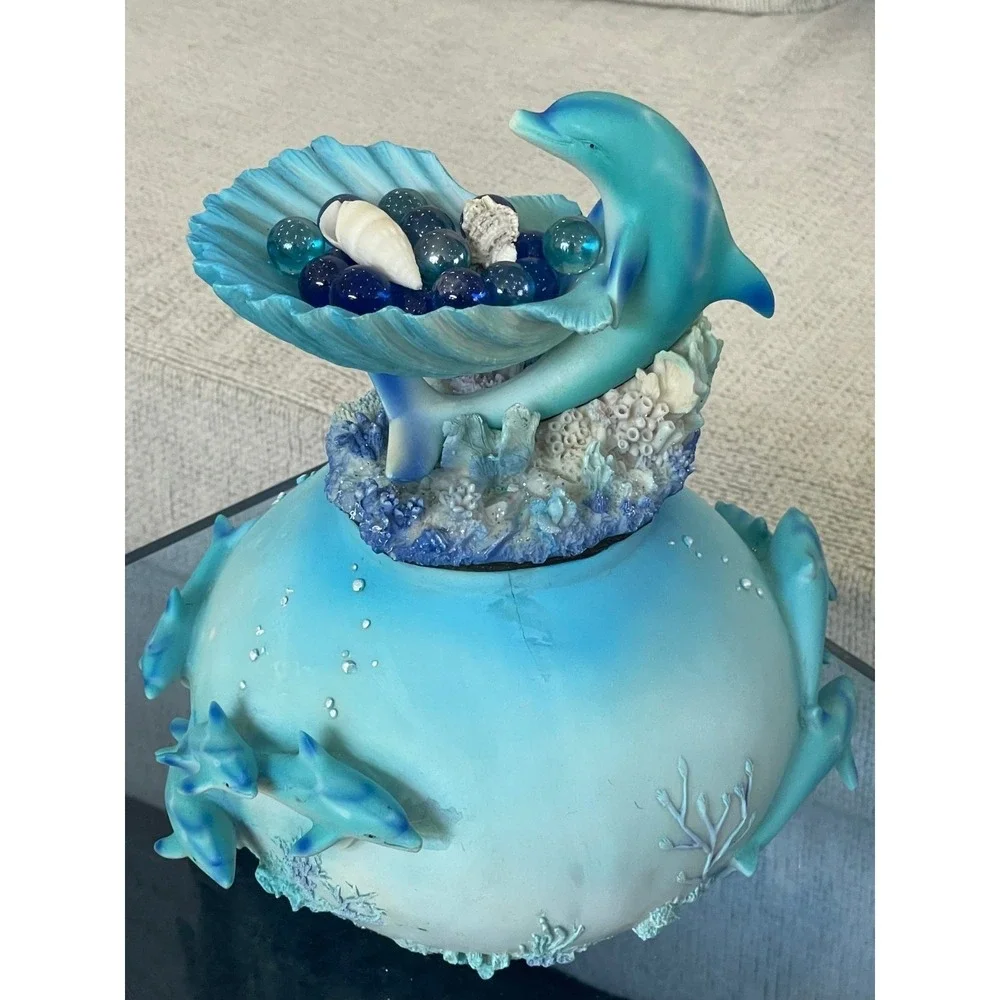 Dolphin Statue Water Shells Holder 3D dolphins 10